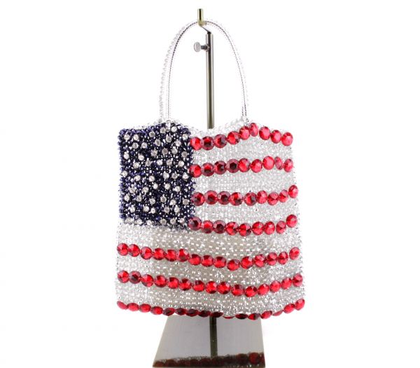 極上美品アンテプリマ　ワイヤーバッグ　星条旗アメリカ