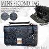 ◆新品◆型押しセカンドバック ショルダー付☆ブラック