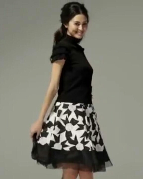 エムズグレイシー2015夏カタログ掲載!!カメリア薔薇柄スカート40