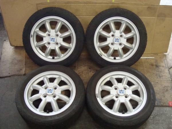 165/55R14 ミラジーノ ミニライト アルミホイール タイヤ 4H 4本 山*口