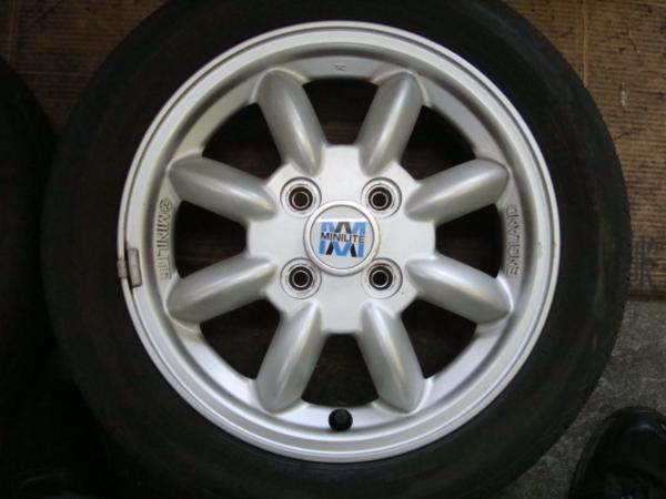 165/55R14 ミラジーノ ミニライト アルミホイール タイヤ 4H 4本 山*口