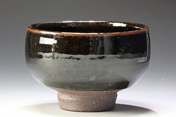 古美味】人間国宝 金城次郎作 黒紋茶碗 茶道具 保証品 アンティーク