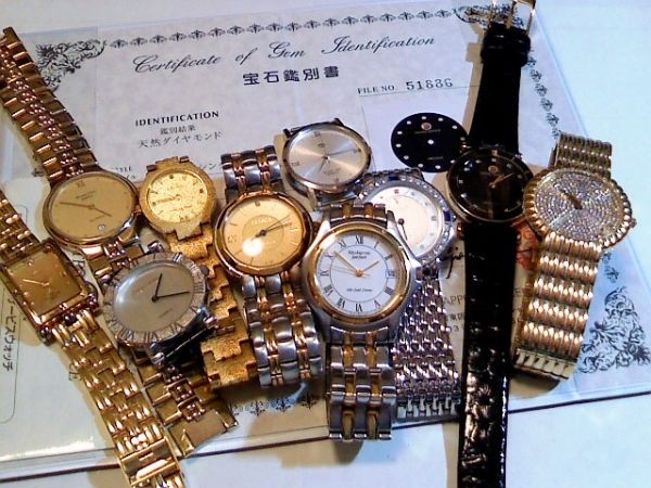 K01】SILVER925/18KGoldCrown/FineGold999.9他◇ジャンク時計
