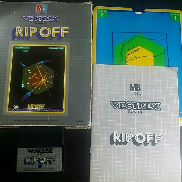 Vectrex 光速船 ソフト RIP OFF 箱、説、オーバーレイ付 Vectrex 光速