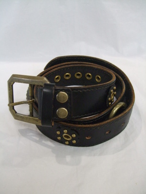 ★CALEE　キャリー　レザースタッズベルト　サイズ:34