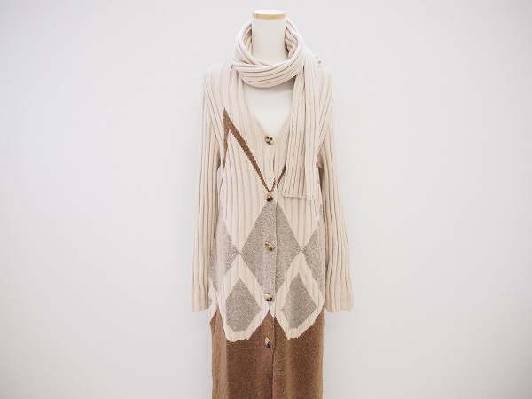 #70 フェラガモ カーディガン ロング L レディース [277673]