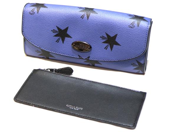 高品質，人気セール 1円 新作 COACH 長財布 F53568 QBEB6 ブルー 星柄 黒 スター 青(女性用財布)｜売買されたオークション情報、yahooの商品情報をアーカイブ公開 - オークファン 服飾小物