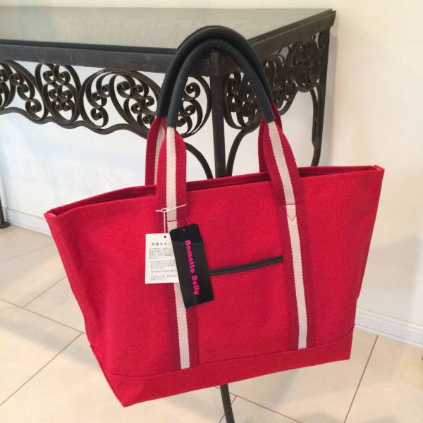 ラメットベリー トートバッグ 赤 持ち手本革 未使用 タグ付!