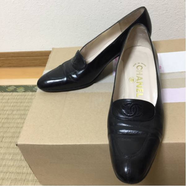 シャネル 黒 シンプル パンプス 36 23㎝位 冠婚葬祭