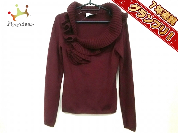 バレンチノ 長袖カットソー S レディース 美品 ボルドー