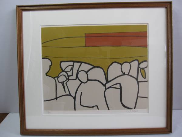 大沢昌助作 リトグラフ 「群衆」 1/75　サインあり！