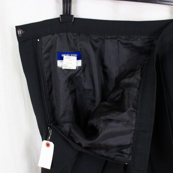 中古ミッシェルクラン制服冬24車ヒダW84-丈56スカート黒OS3465