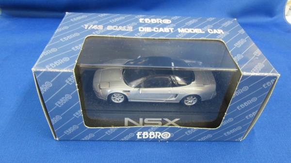 ホンダ　ＮＳＸ　シルバー　「ＥＢＢＲＯ」ロゴ入り　1/43