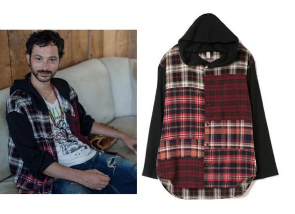新品 glamb Niki check hood SH シャツ パーカー グラム