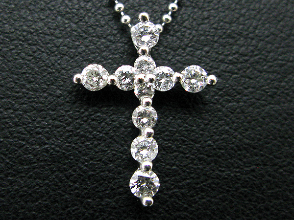 ☆Pt900 クロス ダイヤモンド 0.50ct ネックレス☆ Pt9000.50ct 