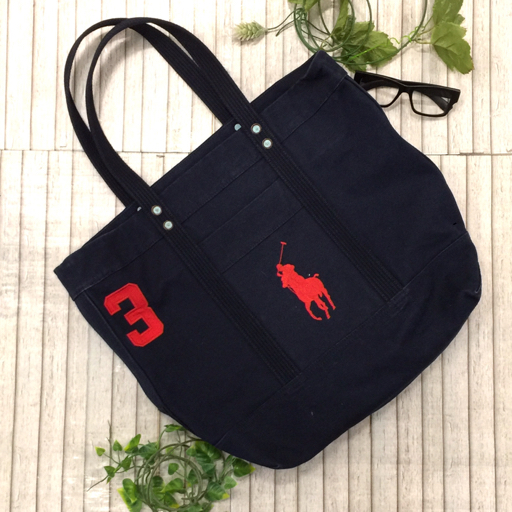 ラルフ トートバッグ 馬刺繍 キャンバス 肩掛け