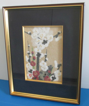 【小原和紙工芸】★紅白梅★工芸家/山内一生