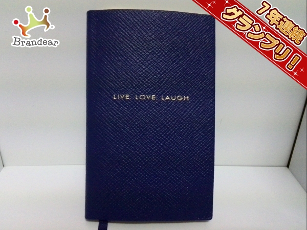 スマイソン 手帳 新品同様 ネイビー メモノート レザー SMYTHSON