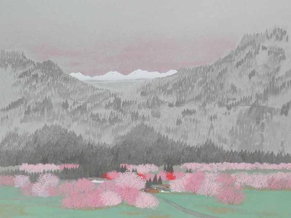 絵画館 送料無料!平松礼二 シルク版画「路・木曽の春にて」大判 平松 絵画館 送料無料!平松礼二 シルク版画「路・木曽の春にて」大判 平松