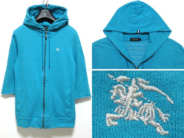 バーバリーブラックレーベル ロゴ刺繍スウェットジップパーカー2