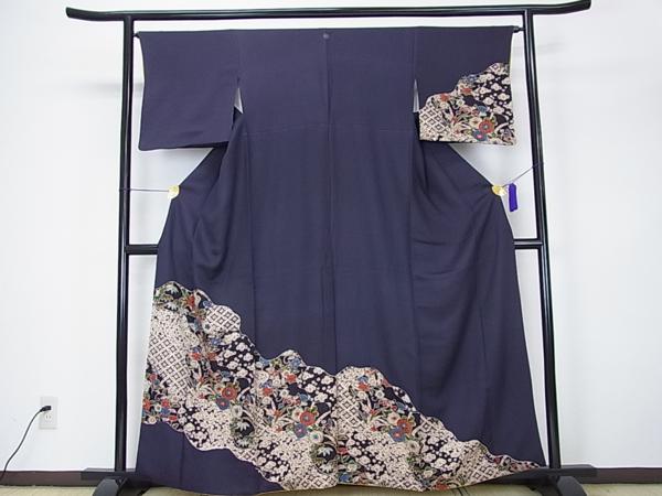 平和屋特選着物■訪問着　辻が花　絞り　逸品f79