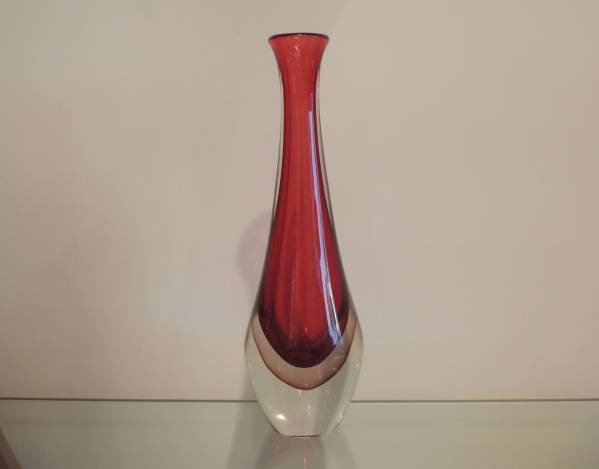 Flavio Poli ムラノガラス ヴィンテージ花瓶 ブルー H30cm