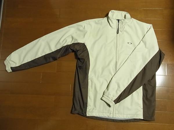 オークリー　ウインドジャケット　USサイズS　白X茶