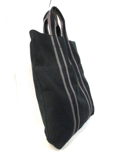 HERMES エルメス フールトゥ カバス トートバッグ キャンバス ブラック