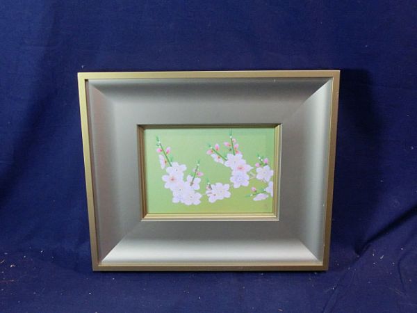 日本画 小田部正邦 作 「桃花」作家は美術家名鑑1989年版掲載