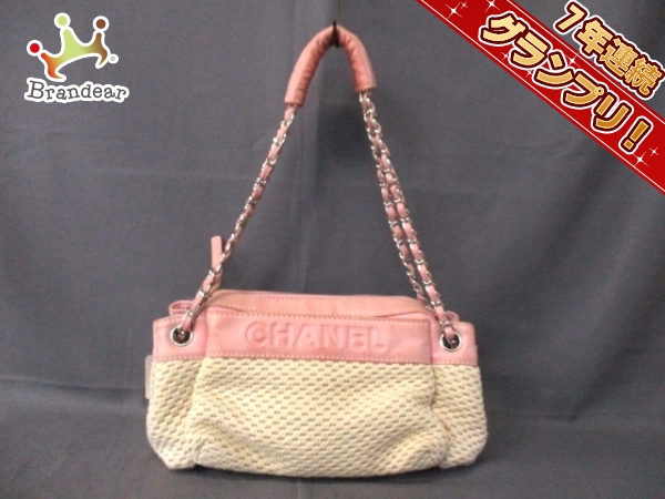 シャネル ショルダーバッグ - アイボリー×ピンク CHANEL