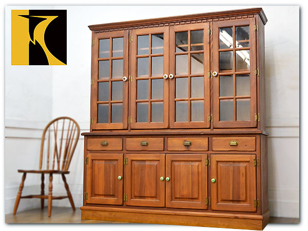 IZ21579I■飛騨産業キツツキ■パイン材食器棚カップボード飾り棚