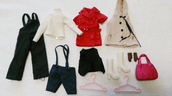 【中古】リカちゃん人形のお洋服セット コート、ハーフパンツ