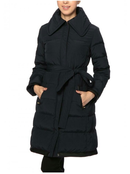 プラステ　PLST　トリミングビッグカラーダウンコート　黒　0