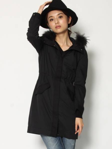 ♪VICKYビッキー♪黒ファー付きモッズコート♪1新品2015 VICKY（モッズ 