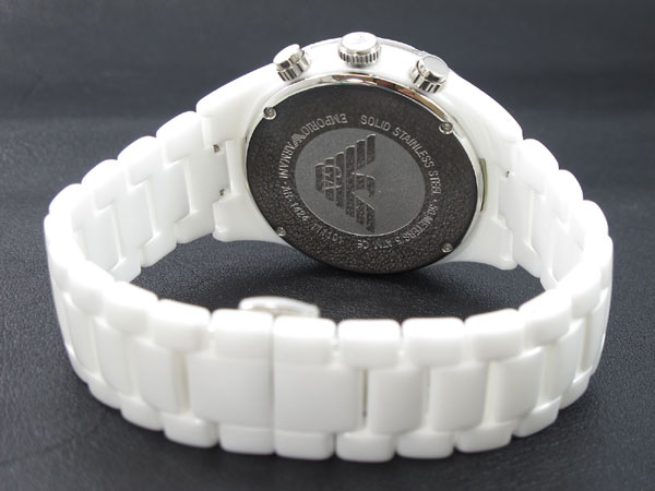 新品 エンポリオ・アルマーニ ARMANI クロノホワイト 腕時計