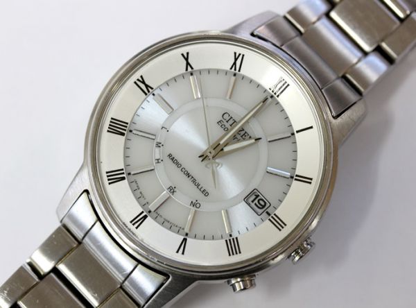 CITIZEN エコドライブ 電波ソーラー H415-S054541 ジャンク(シチズン