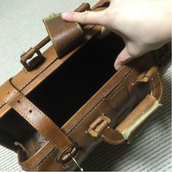A-2 ヴィンテージ レザースーツケース 昭和レトロ トランク アンティーク アンティーク 昭和レトロ レザートランクケース A-2 ヴィンテージ