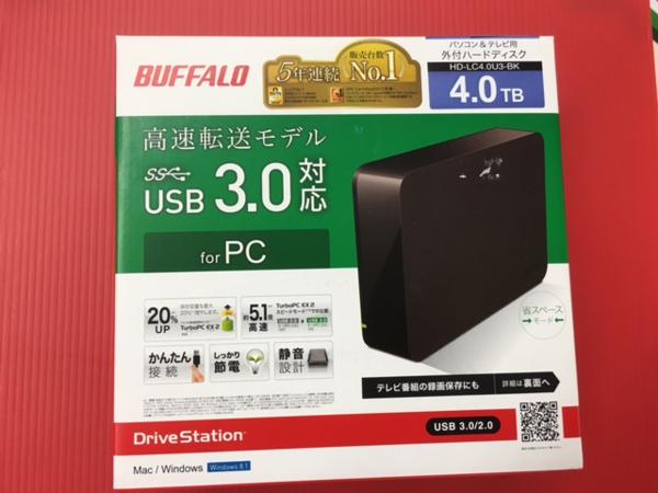 京都【即決】USB3.0 4TB 外付けHDD BUFFALO HD-LC4.0U3-BK