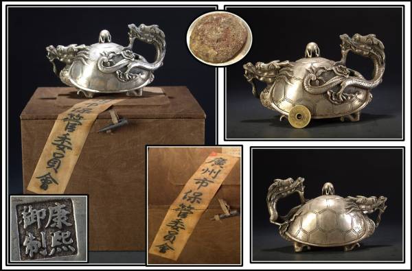 香炉 中国美術 唐物 時代 香道具 青花 47g 香道具(YB599 銀火屋