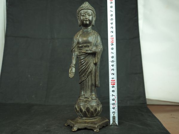 仏教 時代物・ 銅制・金鍍・長壽仏仏像』極細工 ・古賞物 ・古美術品