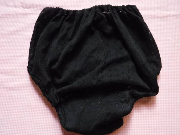 クロッチメッシュ♪レトロな透かし柄黒かぼちゃサニタリー M