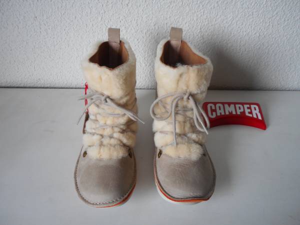 〓カンペール 37 ブーツ オルガ ボア ベージュ 即決 No88 西