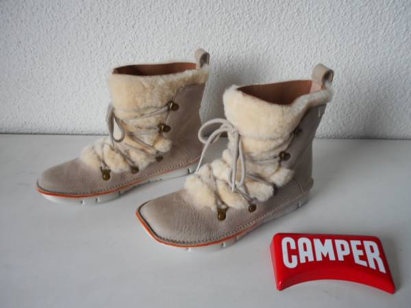 〓カンペール 37 ブーツ オルガ ボア ベージュ 即決 No88 西