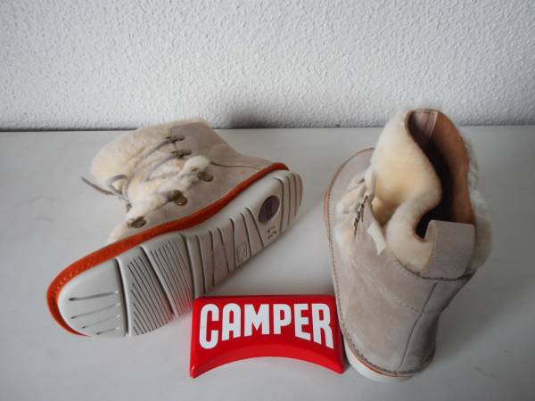 〓カンペール 37 ブーツ オルガ ボア ベージュ 即決 No88 西