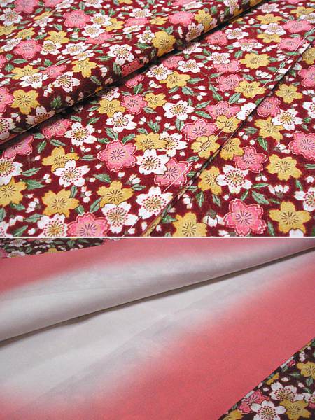 新品【御仕立上】正絹 丹後ちりめん 京友禅小紋袷着物 桜詰模様