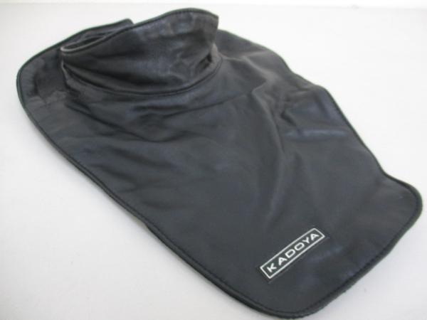 【K's LEATHER】カドヤ 裏フリース レザー ネックウォーマー 黒