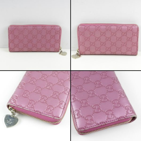 グッチ GUCCI グッチシマ ラウンドファスナー長財布 ピンク グッチ