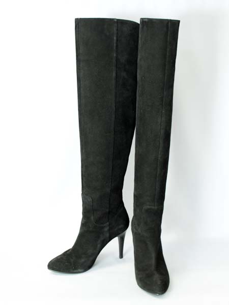 DIANA ロングブーツ ブラック 24.5cm❣️スエード 本革 ☆DIANA