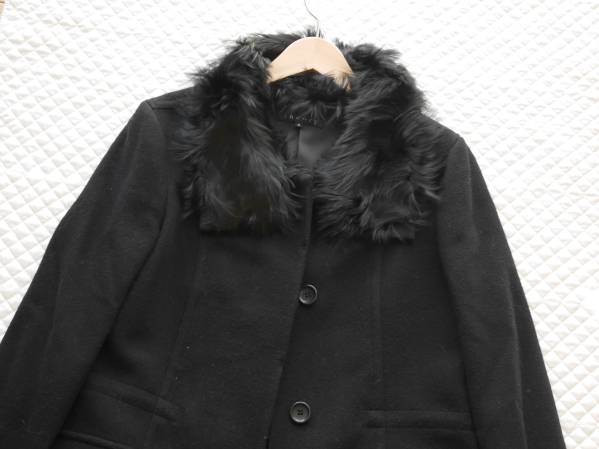 美品 theoryセオリー アルパカファー付 コート 2 wnc セオリーリュクス 