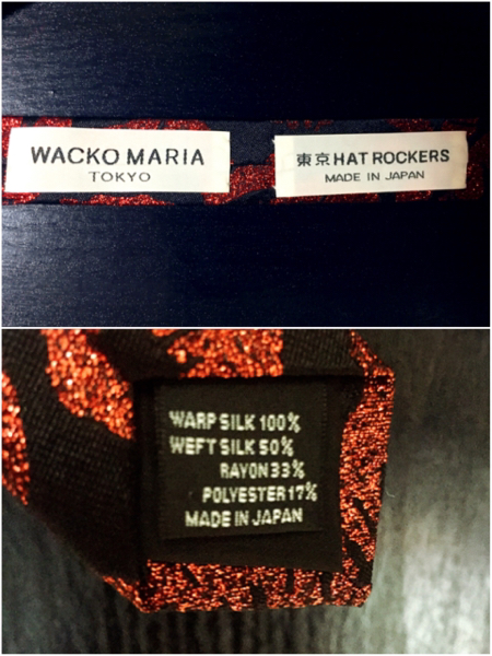 WACKO MARIA ワコマリア ネクタイ キスマーク 黒赤ラメ